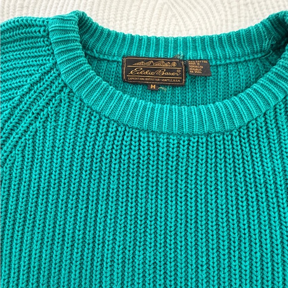 Vintage Eddie Bauer Teal Crewneck Sweater – Medium - Picture 2 of 4